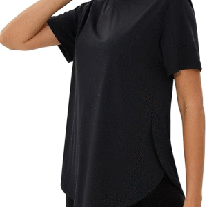 Wayleb Maglietta Sportiva Donna Traspirante a Maniche Corte Girocollo T-Shirt Sportive Leggera con Spacchi Laterali per Sport, Yoga, Fitness, Running, Trekking, Corsa, Palestra S-3XL