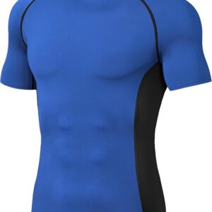 Wayleb Maglietta Compressione Uomo, T-Shirt Tecnica a Manica Corta, Traspirante e Leggera, Ideale per Palestra, Running, Allenamento, Yoga, Escursionismo Magliette Sport S-XXL